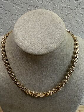 Fashion Jewelry Shiny Gold Braided Link Necklace